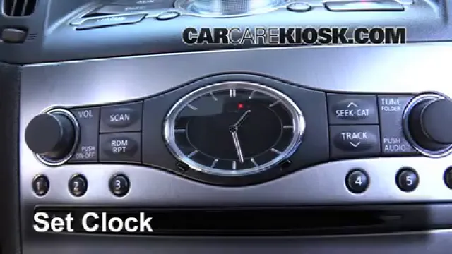 2012 Infiniti G25 X 2.5L V6 Reloj Fijar hora de reloj